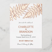 Forest varens buiten bruiloft Roos goud Folie Uitnodiging (Voorkant)
