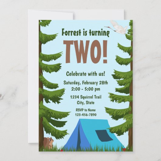 Forest verjaardagsuitnodiging kaart (Voorkant)