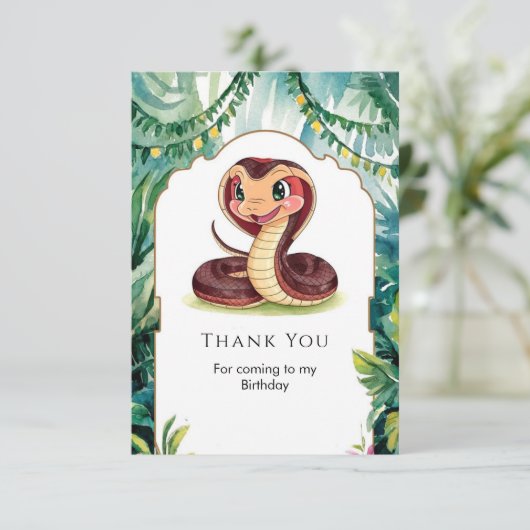 Forest Viper Snake Verjaardag Bedankkaart (Staand voorkant)