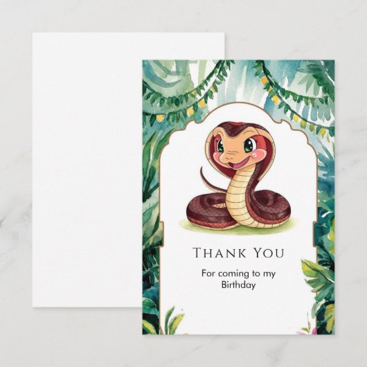 Forest Viper Snake Verjaardag Bedankkaart (Voorkant / Achterkant)