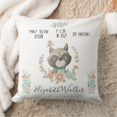 Forest Vrienden Leuke Racoon Geboorte Statistieken Kussen (Deken)