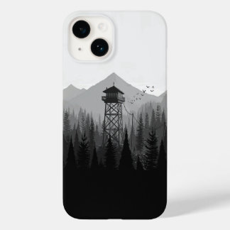 Forest Watchtower Minimalistische telefoonhoesje z Case-Mate iPhone 14 Hoesje