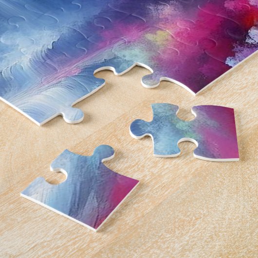 Forest Waterfall AI Gegenereerd Abstract Schildere Legpuzzel (Zijkant)