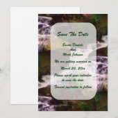 Forest Waterfall Wedding Natuur Save The Date (Voorkant / Achterkant)