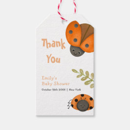 Forest Waterverf Little Ladybug Baby shower Cadeaulabel