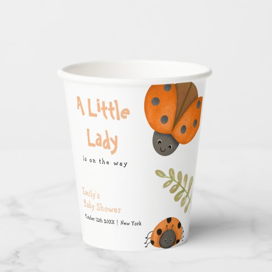 Forest Waterverf Little Ladybug Baby shower Papieren Bekers (Voorkant)