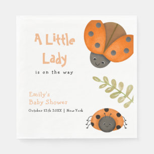 Forest Waterverf Little Ladybug Baby shower Servet