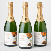 Forest Waterverf Little Ladybug Baby shower Sparkling Wijnetiket (Flessen)