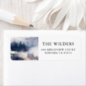 Forest Waterverf Mountain Woodland retouradres Etiket (Insitu)