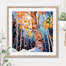 Forest Waterverf Painting Poster