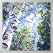 Forest Waterverf schilderij Art Print (Voorkant)