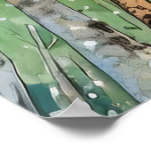 Forest Waterverf schilderij Art Print (Hoek)