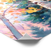 Forest Waterverf schilderij Art Print (Hoek)