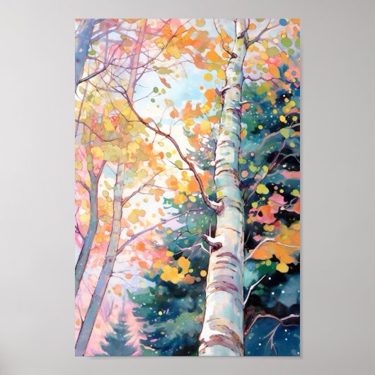 Forest Waterverf schilderij Art Print (Voorkant)