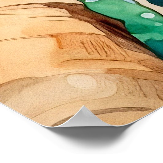 Forest Waterverf schilderij Art Print (Hoek)