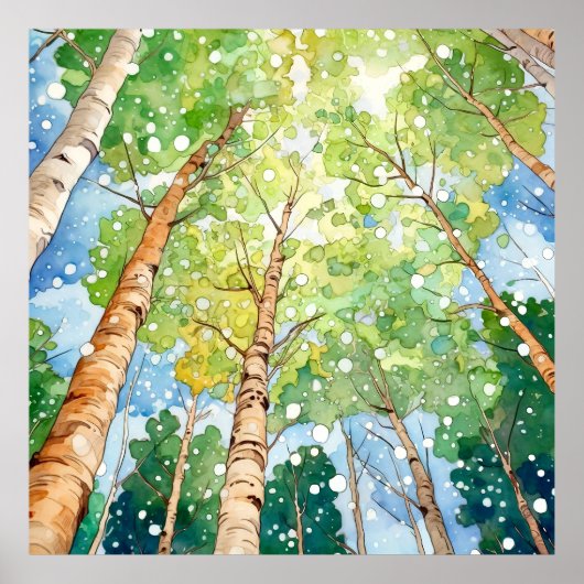Forest Waterverf schilderij Art Print (Voorkant)