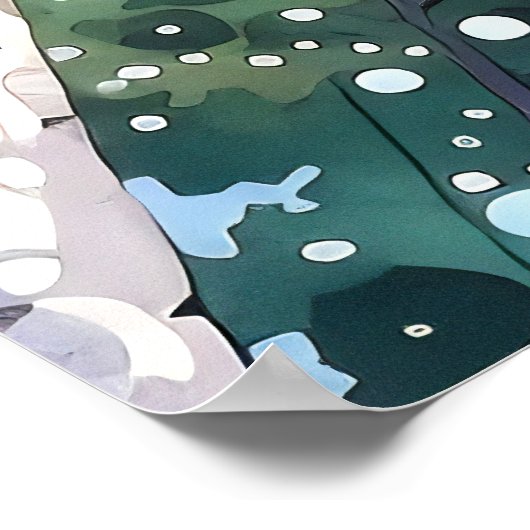 Forest Waterverf schilderij Art Print (Hoek)