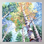 Forest Waterverf schilderij Art Print (Voorkant)