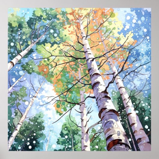 Forest Waterverf schilderij Art Print (Voorkant)