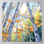 Forest Waterverf schilderij Art Print (Voorkant)