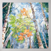 Forest Waterverf schilderij Art Print (Voorkant)
