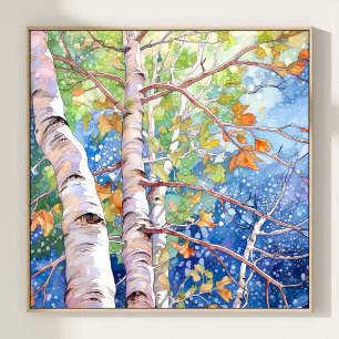 Forest Waterverf schilderij Art Print