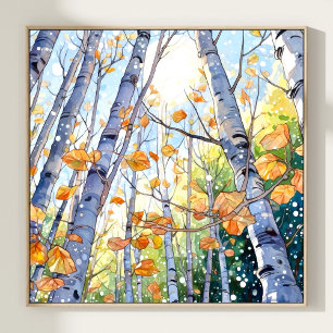 Forest Waterverf schilderij Art Print