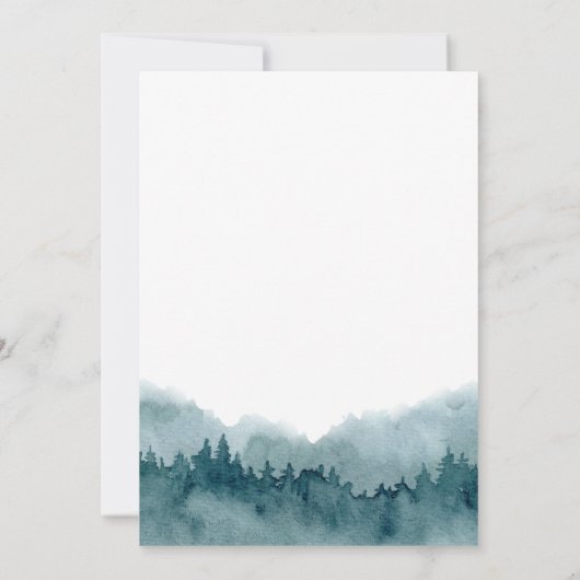 Forest Waterverf Wedding Kaart (Achterkant)