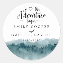 Forest Waterverf Wedding Ronde Sticker