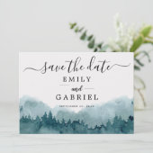 Forest Waterverf Wedding Save The Date (Staand voorkant)