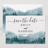 Forest Waterverf Wedding Save The Date (Voorkant / Achterkant)