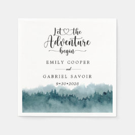 Forest Waterverf Wedding Servet