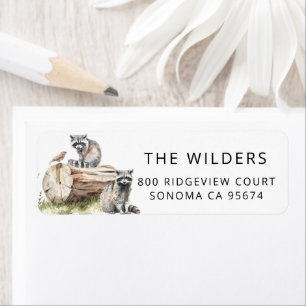 Forest Waterverf Woodland Animals retouradres Etiket