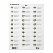 Forest Waterverf Woodland Tree Retouradres Etiket (Full Sheet)