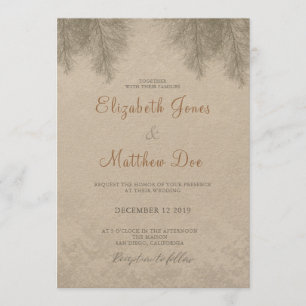 Forest Wedding Een Winter Wedding Rustieke Uitnodi Kaart