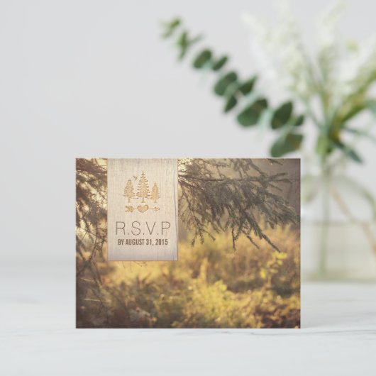 Forest Wedding RSVP Uitnodiging Briefkaart (Staand voorkant)