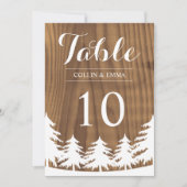 Forest Wedding Table Numbers Kaart (Voorkant)