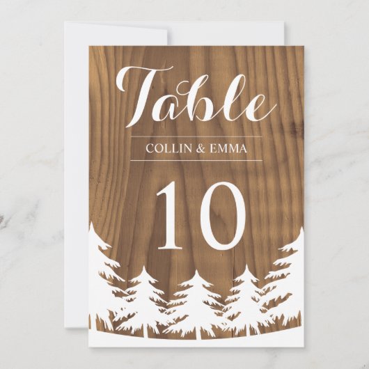 Forest Wedding Table Numbers Kaart (Voorkant)