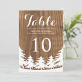 Forest Wedding Table Numbers Kaart (Staand voorkant)