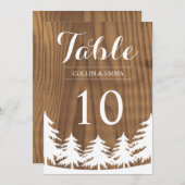 Forest Wedding Table Numbers Kaart (Voorkant / Achterkant)