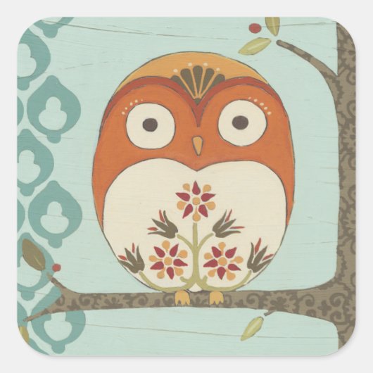 Forest Whimsy I Vierkante Sticker (Voorkant)