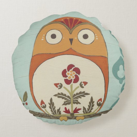 Forest Whimsy II Rond Kussen (Achterkant)