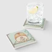 Forest Whimsy II Stenen Onderzetter (Zijkant)