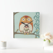Forest Whimsy II Vierkante Klok (Huis)