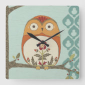Forest Whimsy II Vierkante Klok (Voorkant)