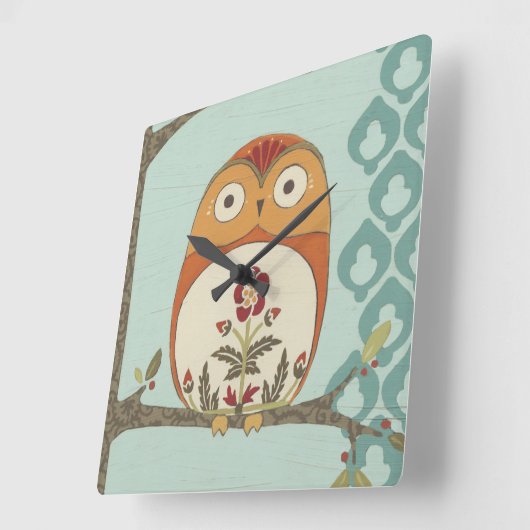 Forest Whimsy II Vierkante Klok (Hoek)