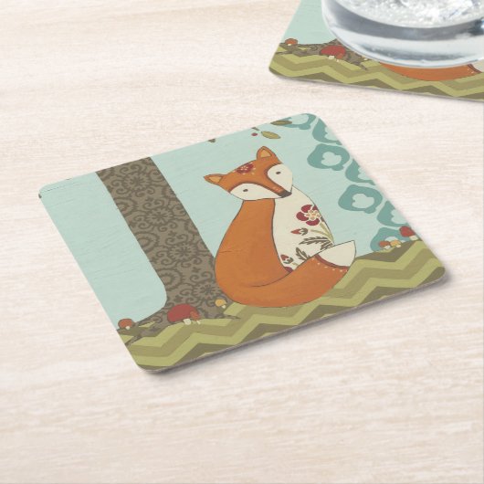 Forest Whimsy III Kartonnen Onderzetters (Schuin)