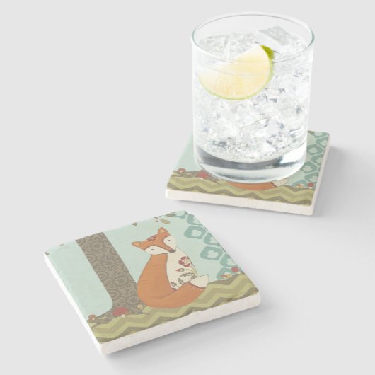 Forest Whimsy III Stenen Onderzetter (Zijkant)