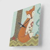 Forest Whimsy III Vierkante Klok (Hoek)