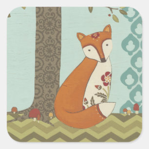 Forest Whimsy III Vierkante Sticker